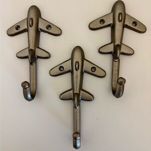 Silver Airplane Wall Hooks